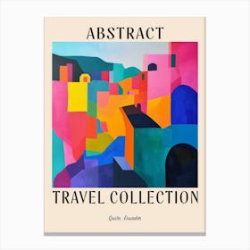Abstract Travel Collection Poster Quito Ecuador 1 Canvas Print