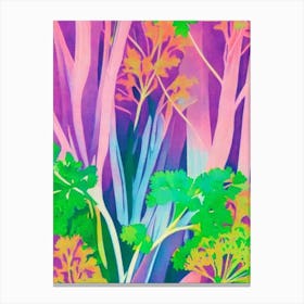 Parsley Root Risograph Retro Poster vegetable Canvas Print