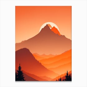 Misty Mountains Vertical Composition In Orange Tone 377 Canvas Print