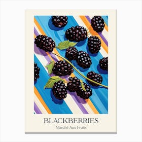 Marche Aux Fruits Blackberries Fruit Summer Illustration 4 Canvas Print