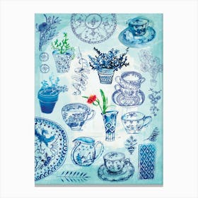 Blue And White Collection Canvas Print
