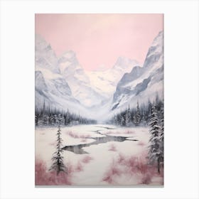 Dreamy Winter Painting Banff National Park Canada 2 Canvas Print