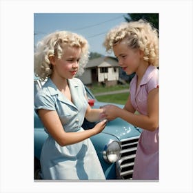 50's Style Community Car Wash Reimagined - Hall-O-Gram Creations 19 Canvas Print