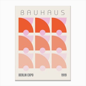 Bauhaus Berlin Exhibition Poster, Pink & Orange Canvas Print