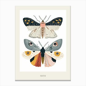 Colourful Insect Illustration Moth 26 Poster Canvas Print