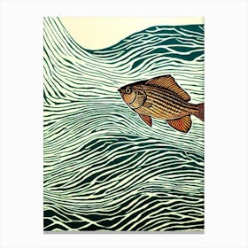 Sea Robin Linocut Canvas Print