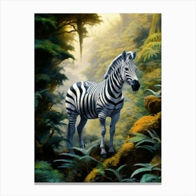 Zebra In The Jungle animal Canvas Print