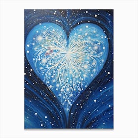 Icy Blue Heart 1 Canvas Print