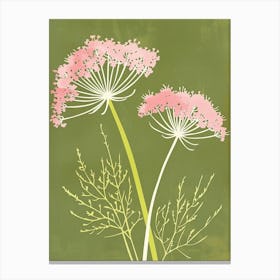 Pink & Green Queen Annes Lace 2 Canvas Print