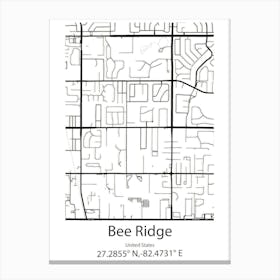 Bee Ridge,United States Minimalist Map Canvas Print