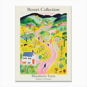 Poster Of Blackberry Farm   Walland, Tennessee   Resort Collection Storybook Illustration 1 Canvas Print