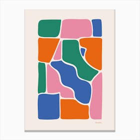 Solid Fluid Multicoloured Original Bright Abstract Canvas Print