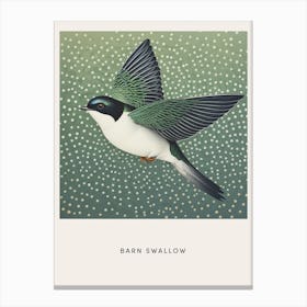 Ohara Koson Inspired Bird Painting Barn Swallow 1 Poster Canvas Print