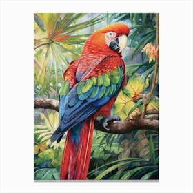 Tropical Symphony: Colorful Parrot Wall Decor Canvas Print