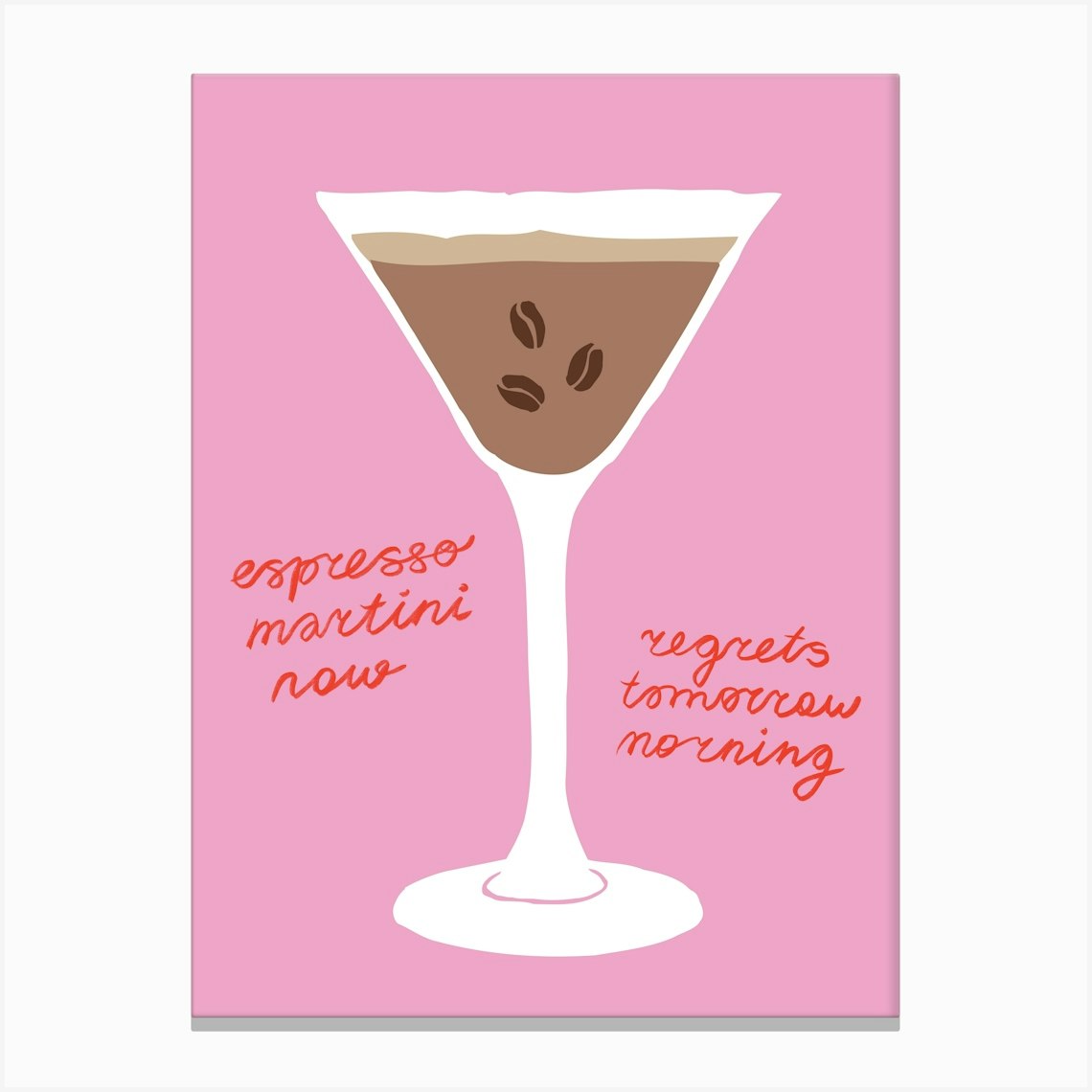 Espresso Martini Now, Regrets Tomorrow Morning, Mocha Mousse Color Palette 1 Canvas Print by tartagain