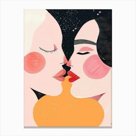 Kissing Women 1 Canvas Print