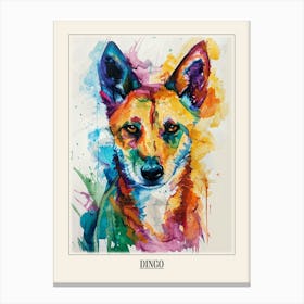 Dingo Colourful Watercolour 3 Poster Canvas Print