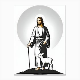 Jesus With A Sheep Canvas Print