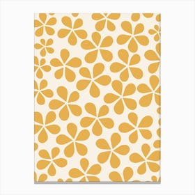 Daisy Florets | 06 - Mustard Yellow And Cream White Canvas Print