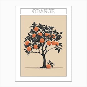 Orange Tree Minimalistic Drawing 2 Poster Canvas Print