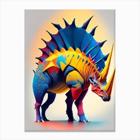 Styracosaurus Primary Colours Dinosaur Canvas Print