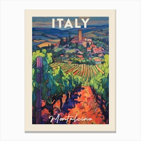 Montalcino Italy 3 Fauvist Painting Travel Poster Canvas Print