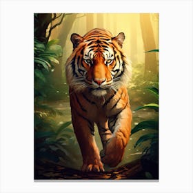 Tiger Art In Digital Art Style 4 Canvas Print