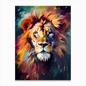 Lion Art Painting Abstract Art 2 Canvas Print