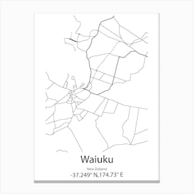 Waiuku,New Zealand Minimalist Map Canvas Print