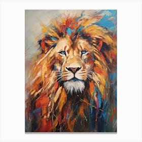 Lion Art Painting Expressionism Style 3 Canvas Print