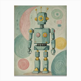 Pastel Robot Canvas Print