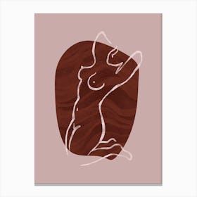 Naked Woman Line A Canvas Print