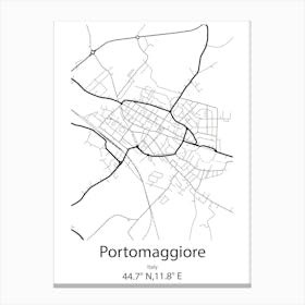 Portomaggiore,Italy Minimalist Map Canvas Print