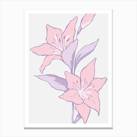 Pastel Pink Lily Flowers Canvas Print