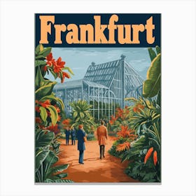 Aihrgdesign A Retro Travel Poster For Frankfurt Canvas Print