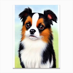 Japanese Chin 3 Watercolour dog Canvas Print