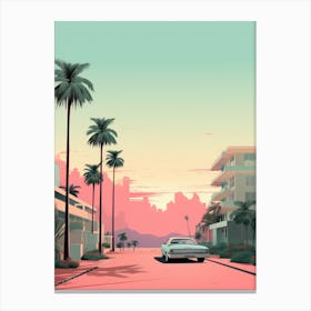 City Of Los Angeles | Retrofuturism Freedom Canvas Print