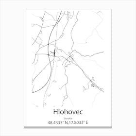 Hlohovec,Slovakia Minimalist Map Canvas Print