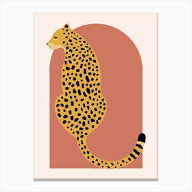 Boho Leopard Rust Pink Vintage Arch Canvas Print