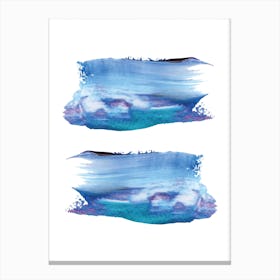 Realistic Blue Purple Paint Strokes Canvas Print
