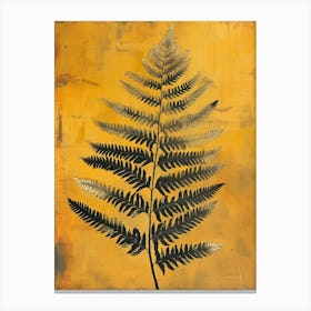 Golden Leather Fern Painting 3 Canvas Print