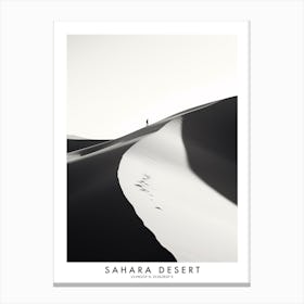 Poster Of Sahara Desert, Black And White Analogue Photograph 1 Canvas Print