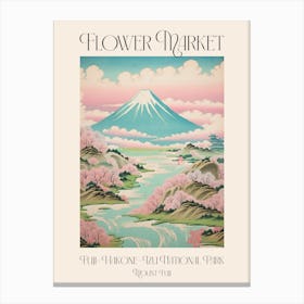 Flower Market Mount Fuji In Fuji Hakone Izu National Park, Japanese Landscape 2 Poster Canvas Print