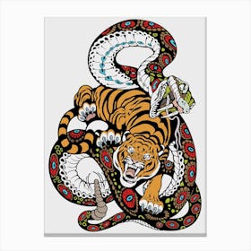 Epic Battle Tiger Vs Snake Art Toile