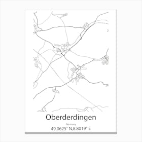 Oberderdingen,Germany Minimalist Map Canvas Print