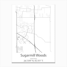 Sugarmill Woods,United States Minimalist Map Leinwandbild