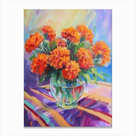 Orange Carnations 4 Canvas Print