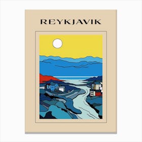 Minimal Design Style Of Reykjavik, Iceland 2 Poster Canvas Print
