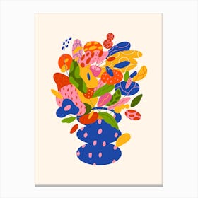 Illustration Abstract Vase With Flowers 1 Canvas Print