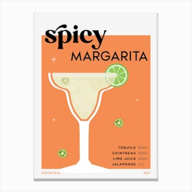 Spicy Margarita in Orange Cocktail Recipe Canvas Print